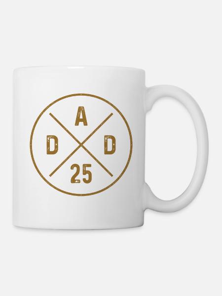 Dad 25 Grunge Baby Vatertag Papa 2025 Geschenk - Tasse - Weiß