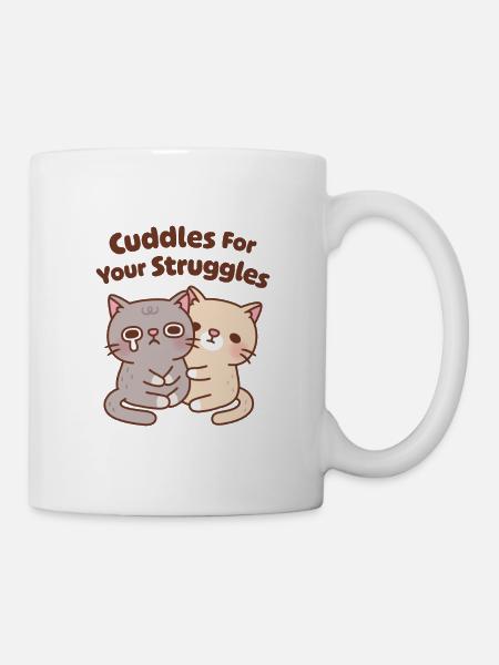 Cute Cats Cuddles For Your Struggles - Mug - white