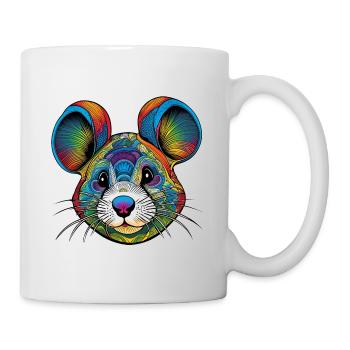 Graphic portrait of a mouse - Mug - white - Right