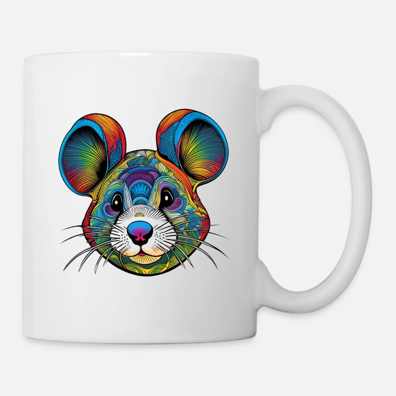 Graphic portrait of a mouse - Mug - white