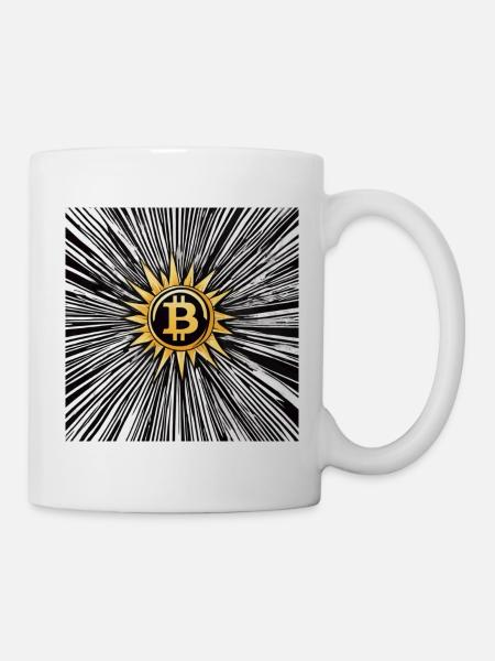 Golden Bitcoin Sun - Mug - white