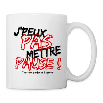 Je peux pas mettre pause c est une partie en ligne - Mug blanc - blanc - Droite