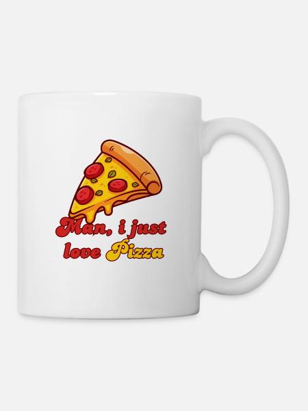 Pizzastück - Tasse - Weiß