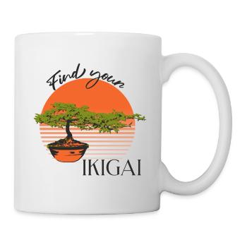 Find your Ikigai with bonsai before sunset - Mug - white - Right