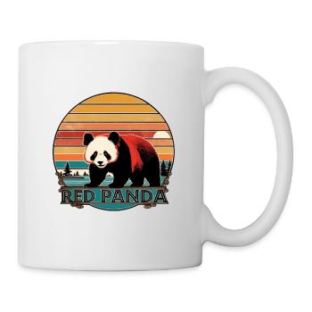 Roter Panda im Vintage-Stil - Tasse - Weiß - Rechts