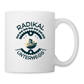Radikal unterwegs – Lustiges Fahrrad-Design - Tasse - Weiß - Rechts