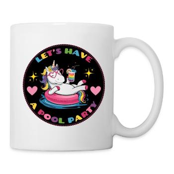 Einhorn Pool Party - Tasse - Weiß - Rechts
