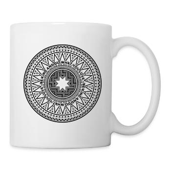 Kindness Mandala in schwarz und weiss - Tasse - Weiß - Rechts