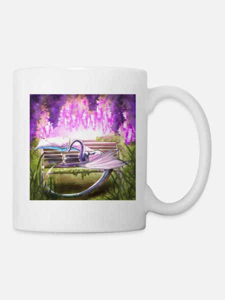 Zauberhafte Begegnung im Blütengarten - Tasse - Weiß