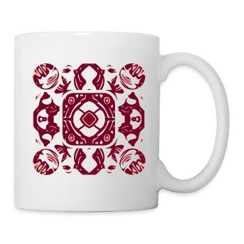 Weiße und rote Abstraktion - Tasse - Weiß - Rechts
