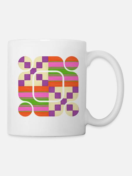 Abstract Geometry: Playing with Shapes and Colors - Mug - white