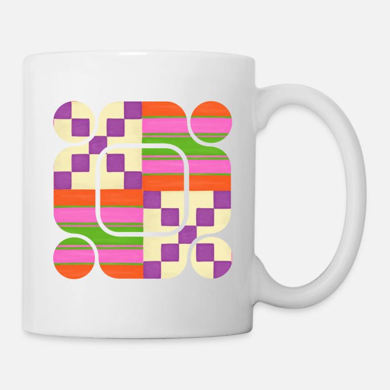 Abstract Geometry: Playing with Shapes and Colors - Mug - white