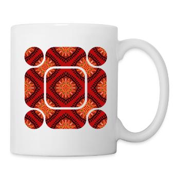 L’abstraction africaine : dans le monde du rouge - Mug blanc - blanc - Droite