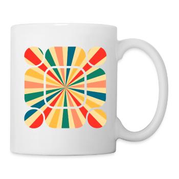 Retro Pattern: Tauchen Sie ein in die Schwingung der Farben - Tasse - Weiß - Rechts
