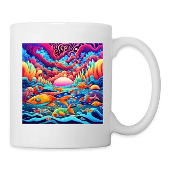 Psychedelischer Ozean - Tasse - Weiß - Rechts