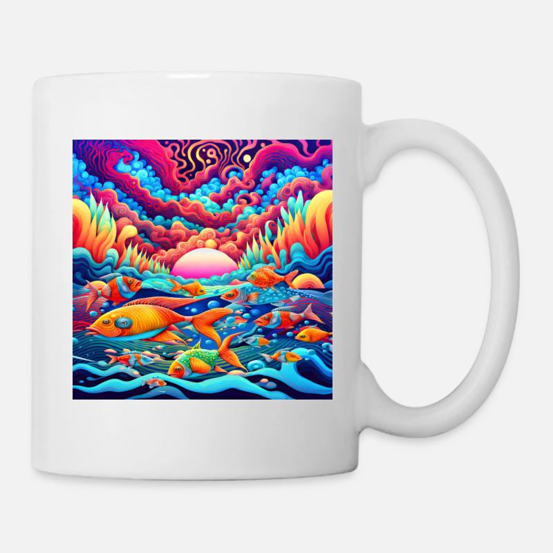 Océan psychédélique - Mug blanc - blanc