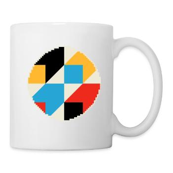 Geometrische Komposition in lebendigen Farben - Tasse - Weiß - Rechts