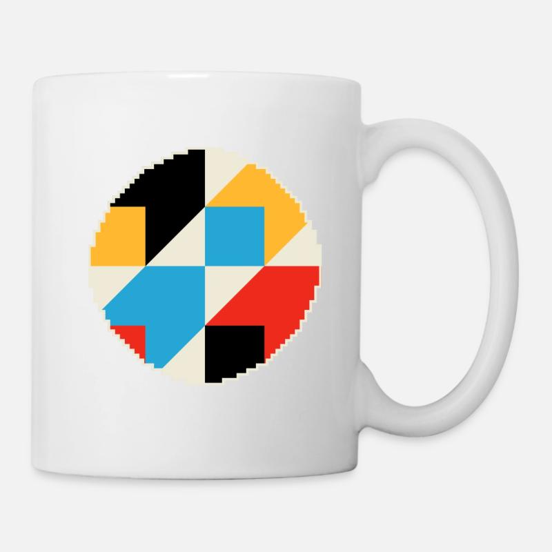 Composition géométrique aux couleurs vives - Mug blanc - blanc