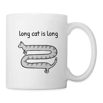 Lange Katze ist lang - Tasse - Weiß - Rechts