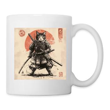 Cat Samurai Japan Ukiyo-E - Mug - white - Right