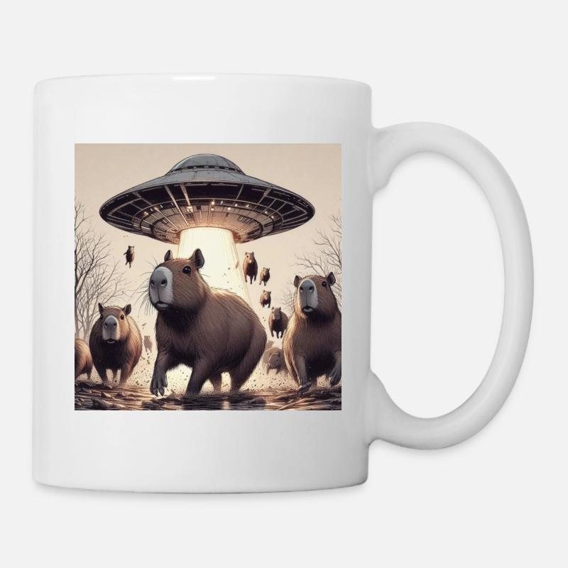 UFO & Wasserschweine - Tasse - Weiß