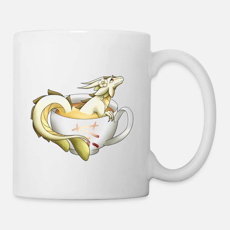 Weißer Tee Drache - Tasse - Weiß