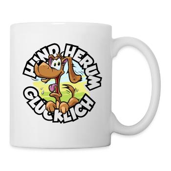 Hund herum glücklich - Tasse - Weiß - Rechts
