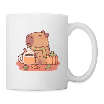 Cute Capybara Pumpkin Spice Latte Autumn Season - Mug - white - Right
