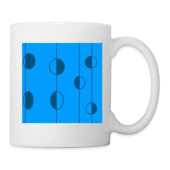 Planètes bleues alignées - Mug blanc - blanc - Droite