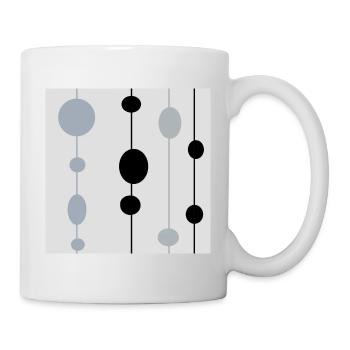 Gray and black circles on gray background - Mug - white - Right