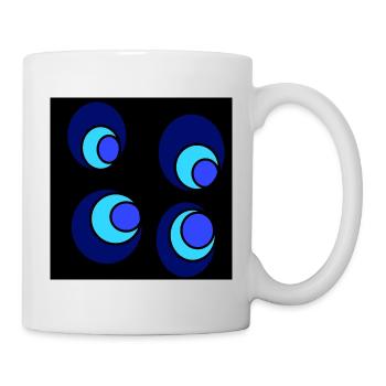 Cercles sur cercles bleus et bleu clair - Mug blanc - blanc - Droite