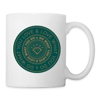 Do what you love and love what you do in green gold - Mug - white - Right
