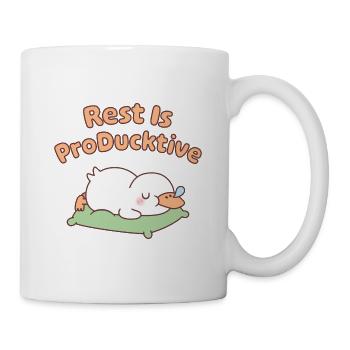 Cute Sleeping Duck Rest Is Producktive Funny - Mug - white - Right