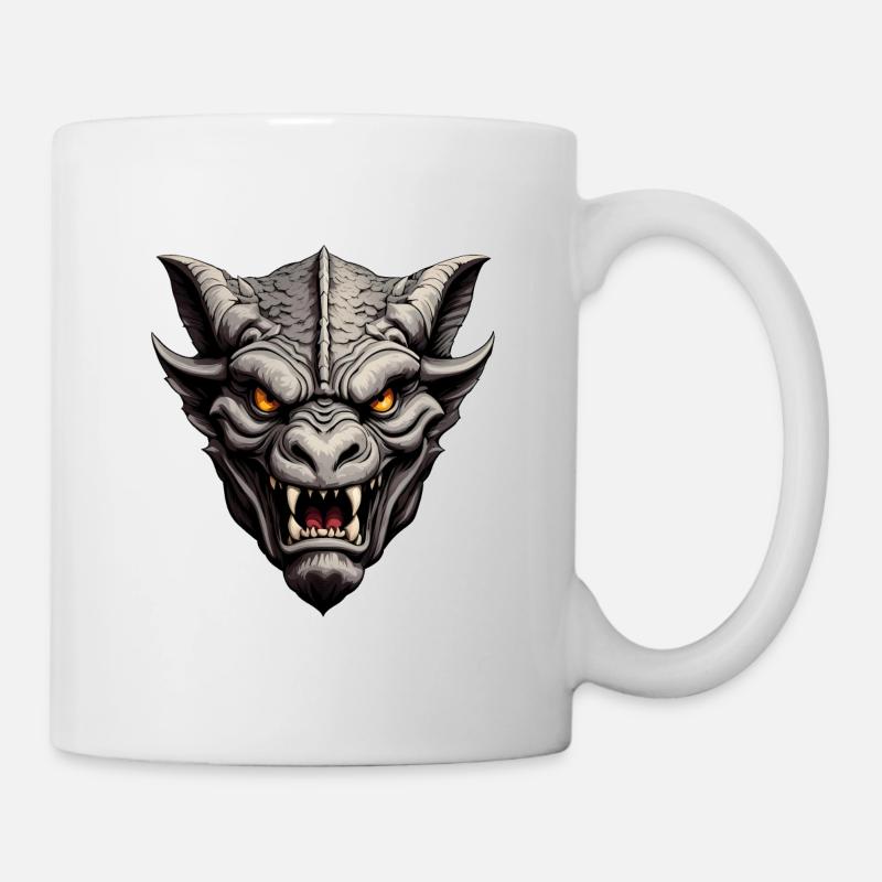 Portrait d'une belle gargouille - Mug blanc - blanc