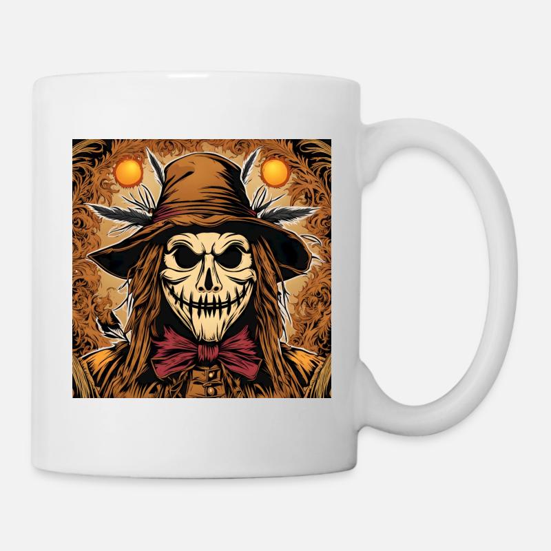 Portrait d'un effrayant épouvantail - Mug blanc - blanc