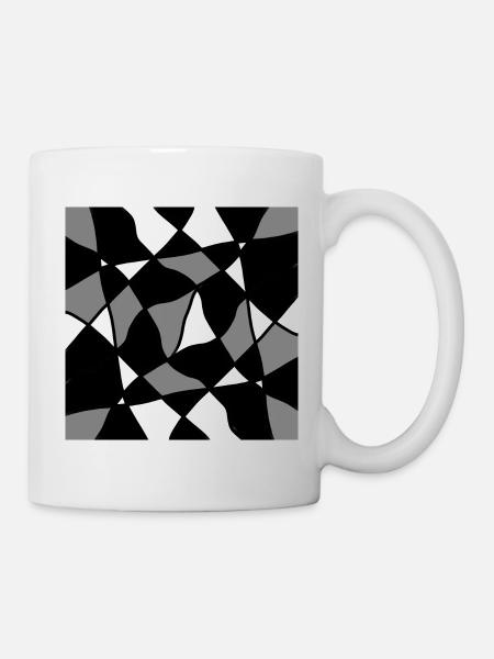 mosaïque géométrique en noir et blanc - Mug blanc - blanc