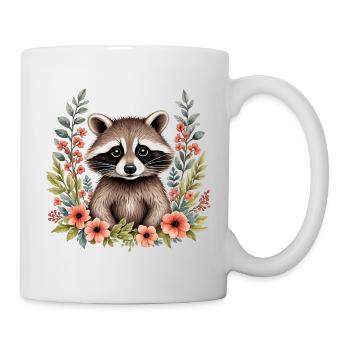 Raton laveur mignon - Mug blanc - blanc - Droite