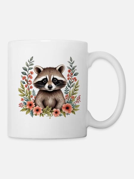 Raton laveur mignon - Mug blanc - blanc