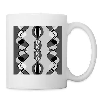 Design symétrique gris et noir - Mug blanc - blanc - Droite