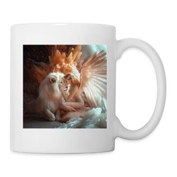 Angels and their lion - Mug - white - Right