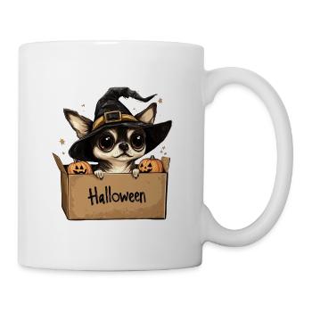 Halloween-Welpe in einer Schachtel - Tasse - Weiß - Rechts