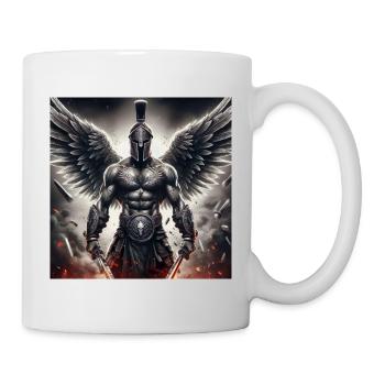 SPARTIATE - GUERRIER AVEC CASQUE - ARMURE - AILES - Mug blanc - blanc - Droite