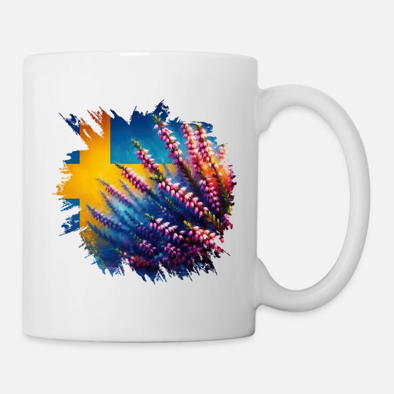 Bruyère - Västergötland Paysage Fleurs Suède - Mug blanc - blanc