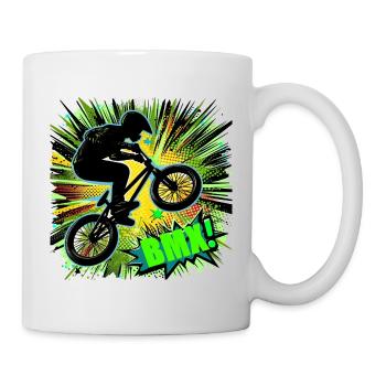 BMX Rad - Tasse - Weiß - Rechts