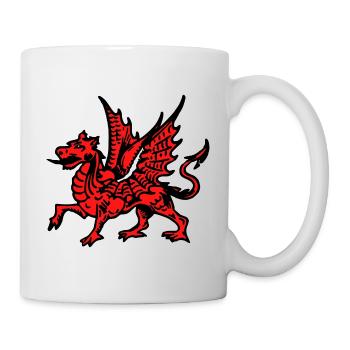 Welsh Red Dragon (y Ddraig Goch) - Mug - white - Right