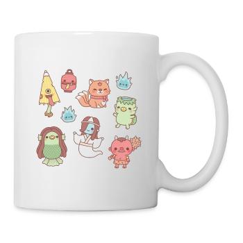 Niedliche japanische Yokai Dämonen und Geister - Tasse - Weiß - Rechts