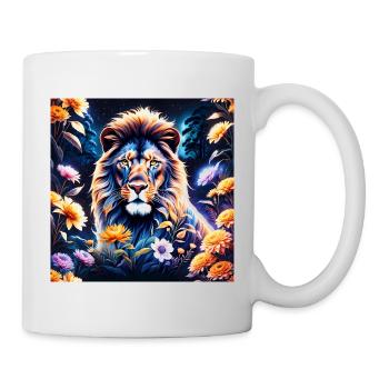 La beauté d'un lion dans son environnement - Mug blanc - blanc - Droite