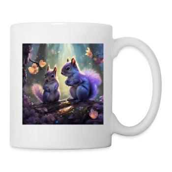 A couple of cute squirrels all in lavender - Mug - white - Right