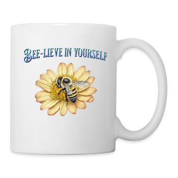 Bee-believe en vous-même, design d’abeille mignon - Mug blanc - blanc - Droite
