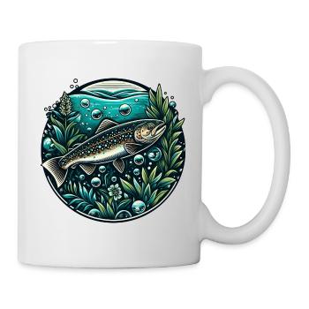 Forelle Regenbogenforelle Bachforelle Angeln Fisch - Tasse - Weiß - Rechts